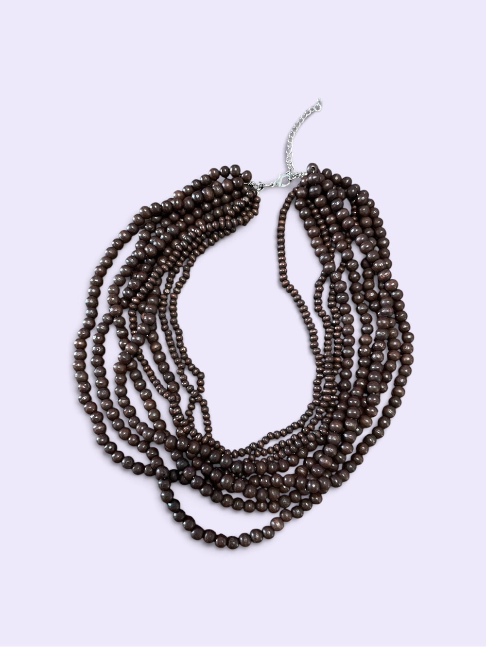 Multi-Strand Brown/burgandy  Beaded Necklace - Women Jewelry